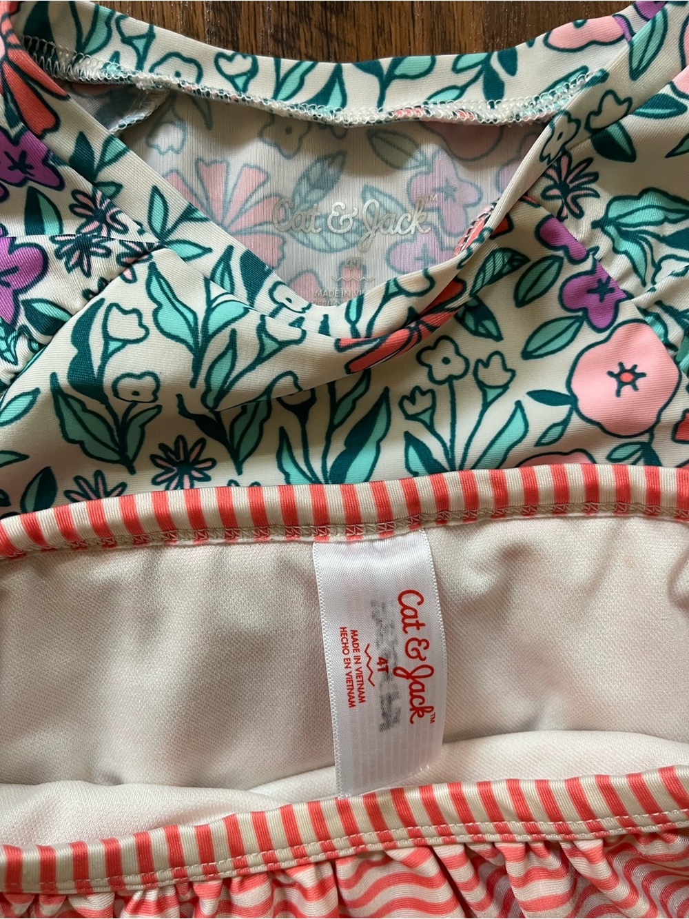 Girls Long Sleeve Rash Guard Swim Set - Floral & Strawberry - Picture 6 of 7